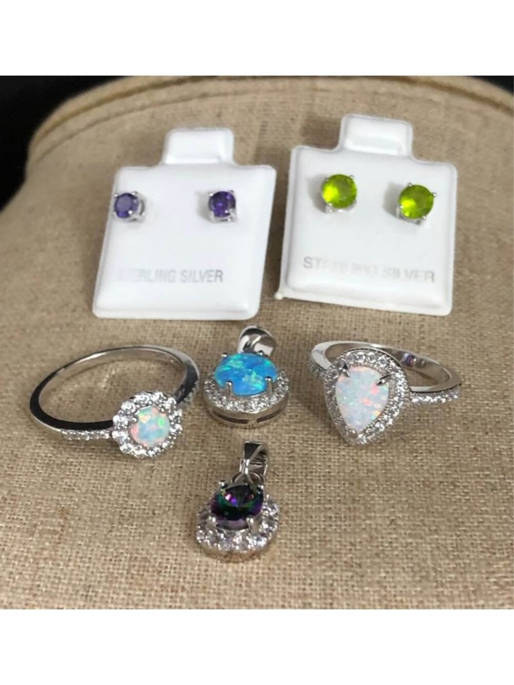 925 Sterling Silver Jewelry Lot earrings rings pendant
